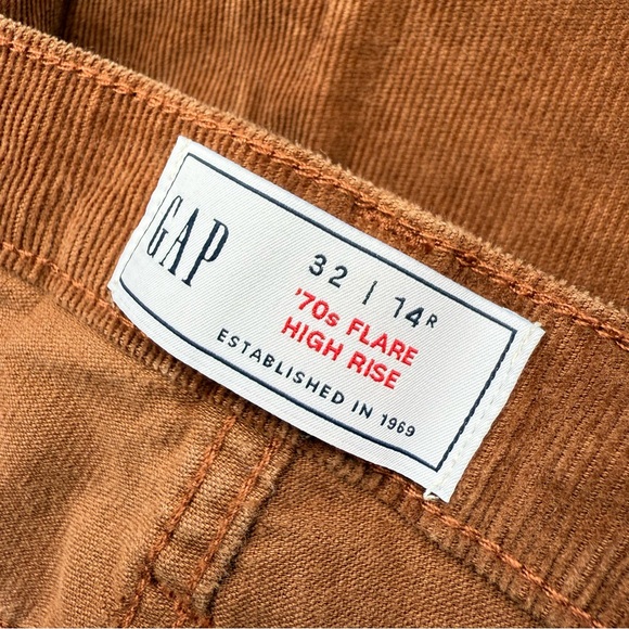 GAP High Rise Corduroy '70s Flare Pants Sable Brown Size 14 - Picture 4 of 6